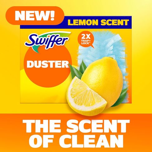 Dusters Refill for Cleaning, Feather & Microfiber Duster Disposable Alternative, for Dusting Furniture, Blinds, Ceiling Fans, Walls, Helps Remove Allergens, New Lemon Scent, 18ct in Kuwait