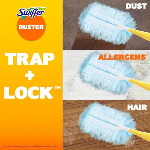 Dusters Refill for Cleaning, Feather & Microfiber Duster Disposable Alternative, for Dusting Furniture, Blinds, Ceiling Fans, Walls, Helps Remove Allergens, New Lemon Scent, 18ct in Kuwait