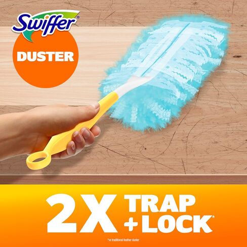 Dusters Refill for Cleaning, Feather & Microfiber Duster Disposable Alternative, for Dusting Furniture, Blinds, Ceiling Fans, Walls, Helps Remove Allergens, New Lemon Scent, 18ct in Kuwait