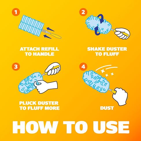 Dusters Refill for Cleaning, Feather & Microfiber Duster Disposable Alternative, for Dusting Furniture, Blinds, Ceiling Fans, Walls, Helps Remove Allergens, New Lemon Scent, 18ct in Kuwait