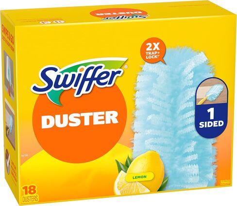 Dusters Refill for Cleaning, Feather & Microfiber Duster Disposable Alternative, for Dusting Furniture, Blinds, Ceiling Fans, Walls, Helps Remove Allergens, New Lemon Scent, 18ct in Kuwait