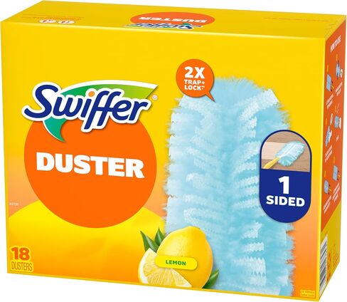 Dusters Refill for Cleaning, Feather & Microfiber Duster Disposable Alternative, for Dusting Furniture, Blinds, Ceiling Fans, Walls, Helps Remove Allergens, New Lemon Scent, 18ct in Kuwait