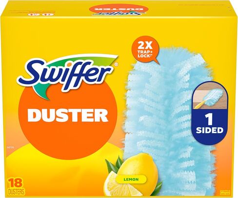 Dusters Refill for Cleaning, Feather & Microfiber Duster Disposable Alternative, for Dusting Furniture, Blinds, Ceiling Fans, Walls, Helps Remove Allergens, New Lemon Scent, 18ct in Kuwait