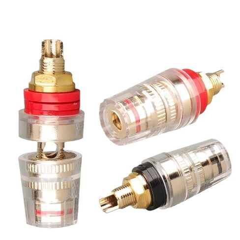 20Pcs/Set Red+Black Brass Gold Plated 4MM Binding Post HiFi Terminals Binding Banana Plug Connector for Speaker Amplifier(10 Red 10 Black) in Kuwait