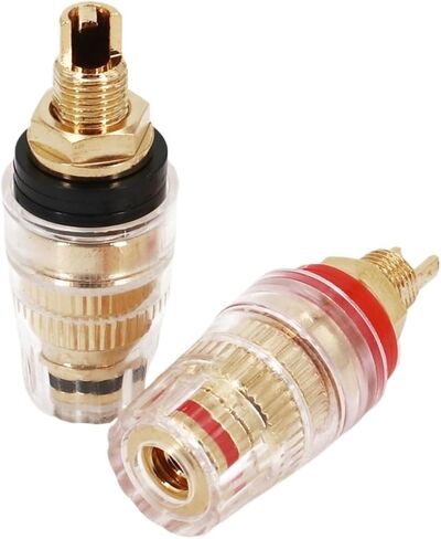 2Pcs Amplifier Speaker Terminal 45mm Length Red Black Binding Post 4mm Banana Socket Connector in Kuwait