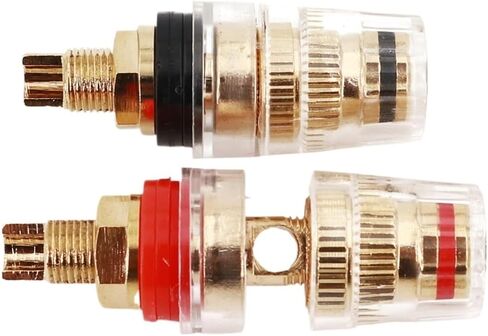 2Pcs Amplifier Speaker Terminal 45mm Length Red Black Binding Post 4mm Banana Socket Connector in Kuwait