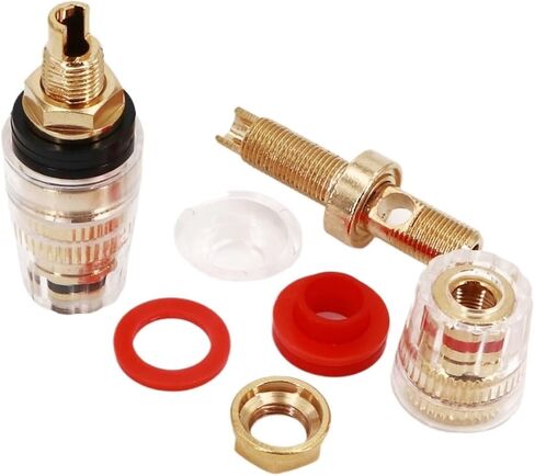 2Pcs Amplifier Speaker Terminal 45mm Length Red Black Binding Post 4mm Banana Socket Connector in Kuwait