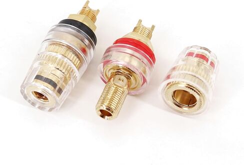 2Pcs Amplifier Speaker Terminal 45mm Length Red Black Binding Post 4mm Banana Socket Connector in Kuwait