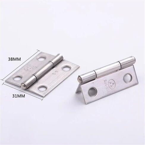 Stainless Steel Hinged Furniture Hinge 38 * 31 * 1mm 4 Holes 1.5 Inch 2Pcs in Kuwait