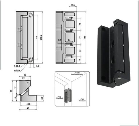 Heavy Duty Protruding Doors and Heavy-Duty Load-Bearing Hinges Automation Equipment 1Pcs in Kuwait