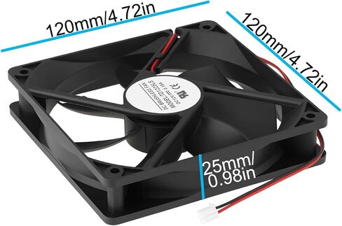 مروحة تبريد بديلة OTOTEC TD1225LS 120x120x25mm للخوادم ووحدات المعالجة المركزية 12V 0.18A 2-Wire Brushless Fan in Kuwait