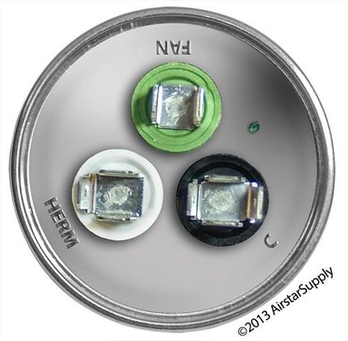 استبدال Amana CAP050350440CS - 35 + 5 فائق التوهج / Mfd 370 / 440 VAC AmRad Round Dual Capacitor، صنع في الولايات المتحدة الأمريكية. in Kuwait