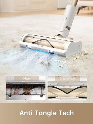 DREAME R10 Cordless Stick Vacuum Cleaner for Home, Powerful 120AW Suction with Anti-Tangle Brush, LED Headlights, Five-Layer Filtration, Up to 60 Mins, Handheld Vacuum Deep Clean Hair, Hard Floor in Saudi Arabia