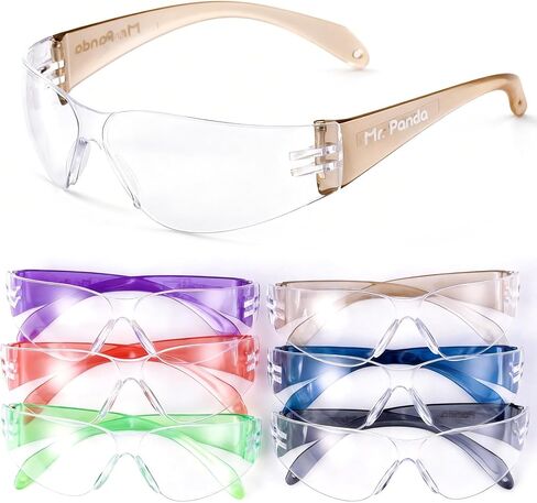 Mr. Panda 6-Pack Kids Safety Glasses, ANSI Z87.1 & EN166 Certified Youth Protective Eyewear, Scratch-Resistant, UV Protection, Lightweight for School, DIY & Outdoor Activities, Multicolor in Kuwait