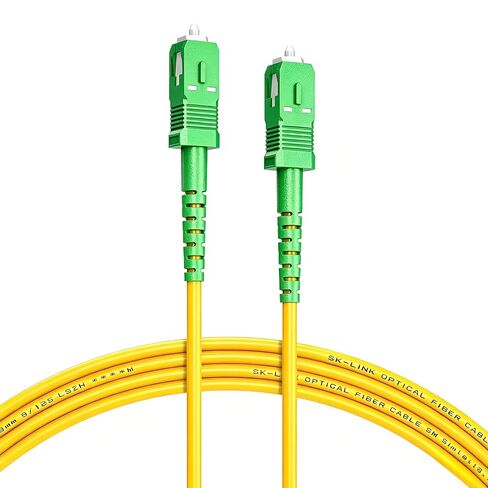 كابل توصيل ألياف SC/APC إلى SC/APC بطول 1 متر/3 قدم، جيجابت/10 جيجابايت وضع واحد SIMPLEX، خسارة منخفضة انعكاس منخفض SMF سلك ألياف بصرية مزدوج، 9/125 ميكرومتر in Kuwait