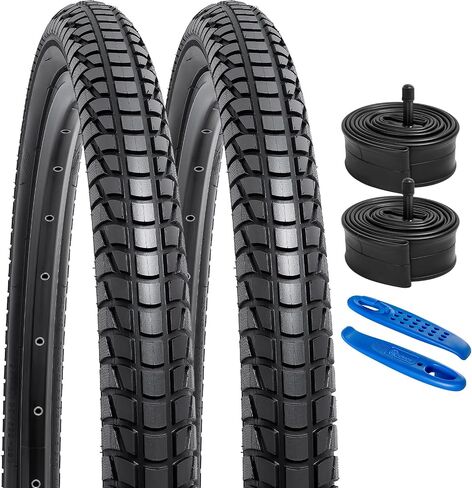 YUNSCM 2-PCS 27.5" Bike Tires 27.5x1.95/53-584 and 27.5 Schrader Valve Bike Tubes Compatible with 27.5 x 1.95 27.5x2.0 Bike Bicycle Tires and Tubes (Y-919) in Kuwait