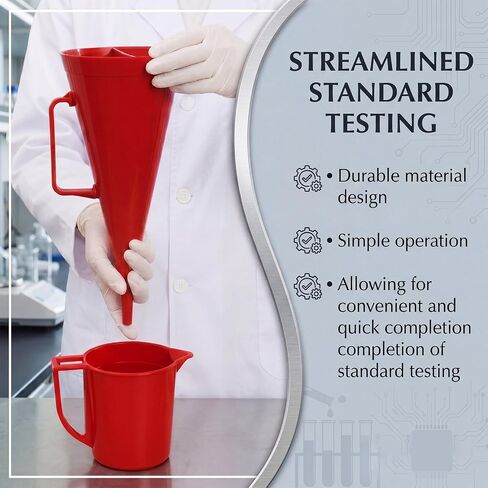 Hushee Marsh Funnel Viscometer Kit, 12 Mesh Screen Plastic Funnel with 946ml Measuring Cup & 2000ml Standard Cup, Drilling Mud Viscosity Tester for Oil Gas Drilling Measurement in Kuwait