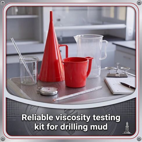Hushee Marsh Funnel Viscometer Kit, 12 Mesh Screen Plastic Funnel with 946ml Measuring Cup & 2000ml Standard Cup, Drilling Mud Viscosity Tester for Oil Gas Drilling Measurement in Kuwait