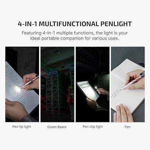 OLIGHT O'Pen 3 EDC Pen Light,120 Lumens USB-C Rechargeable LED Stars Stripes Flashlight for Office, Writing, Presentation, Outdoor Uses, Professional Business Gift Bundle Ballpoint Pen Refills 3 Pack in Kuwait