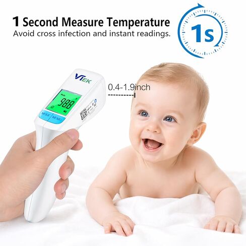 No-Touch Forehead Thermometer for Adults and Kids, 2-in-1 Digital Baby Thermometer with Fever Alarm, Mute Mode, Memory Recall,Fast Accurate Results, Batteries Included in Kuwait