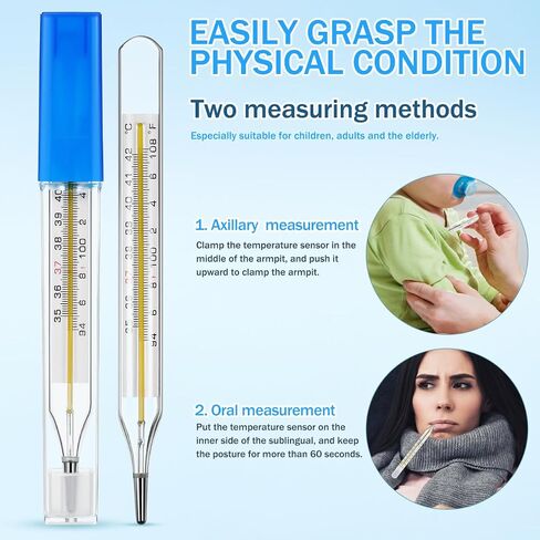 10PCS Lightweight General Temperatures, Classic Oral Temperatures Digital Oral Thermomete Rectal and Underarm Temperature for Fever Alarm Medical Thermometer in Kuwait
