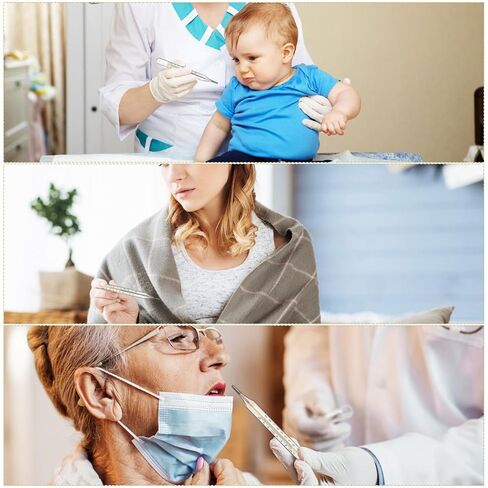 10PCS Lightweight General Temperatures, Classic Oral Temperatures Digital Oral Thermomete Rectal and Underarm Temperature for Fever Alarm Medical Thermometer in Kuwait