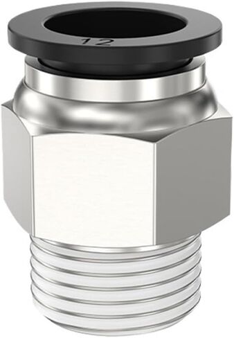 Tracheal Quick Connector PC4-M5/6-01/8-02 Threaded Straight Through Plug Pneumatic External Thread Air Valve(PC12-03,10PCS) in Kuwait