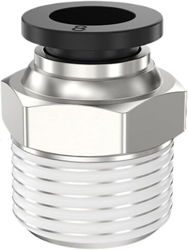 Tracheal Quick Connector PC4-M5/6-01/8-02 Threaded Straight Through Plug Pneumatic External Thread Air Valve(PC12-03,10PCS) in Kuwait