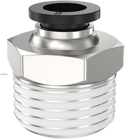 Tracheal Quick Connector PC4-M5/6-01/8-02 Threaded Straight Through Plug Pneumatic External Thread Air Valve(PC12-03,10PCS) in Kuwait