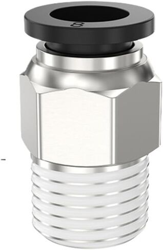 Tracheal Quick Connector PC4-M5/6-01/8-02 Threaded Straight Through Plug Pneumatic External Thread Air Valve(PC12-03,10PCS) in Kuwait