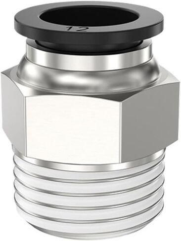 Tracheal Quick Connector PC4-M5/6-01/8-02 Threaded Straight Through Plug Pneumatic External Thread Air Valve(PC12-03,10PCS) in Kuwait