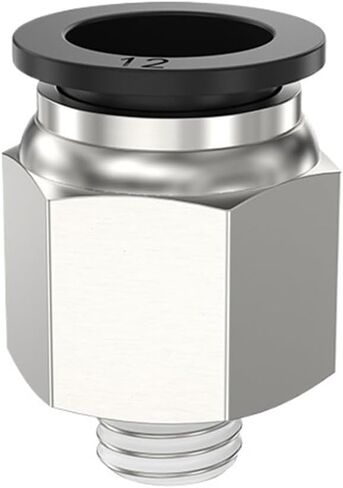 Tracheal Quick Connector PC4-M5/6-01/8-02 Threaded Straight Through Plug Pneumatic External Thread Air Valve(PC12-03,10PCS) in Kuwait