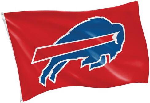 NFL 3 x 5 Outdoor Durable Flag with Grommets | Heavy Duty Flag & Banner for Outdoor Garden Patio Decoration | Indoor Wall Decor Flag for Room | Works with Flag Poles for Outside House (Buffalo Bills-Red) in Kuwait