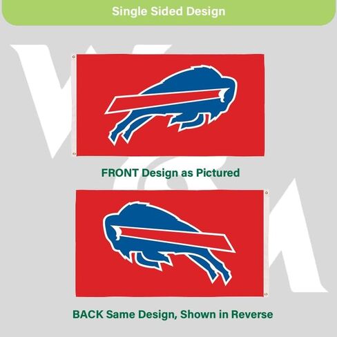 NFL 3 x 5 Outdoor Durable Flag with Grommets | Heavy Duty Flag & Banner for Outdoor Garden Patio Decoration | Indoor Wall Decor Flag for Room | Works with Flag Poles for Outside House (Buffalo Bills-Red) in Kuwait