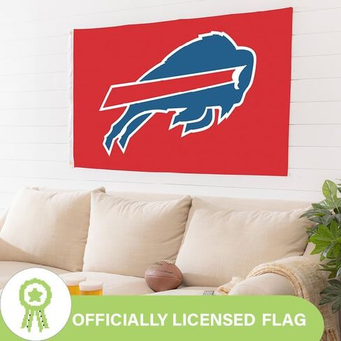 NFL 3 x 5 Outdoor Durable Flag with Grommets | Heavy Duty Flag & Banner for Outdoor Garden Patio Decoration | Indoor Wall Decor Flag for Room | Works with Flag Poles for Outside House (Buffalo Bills-Red) in Kuwait