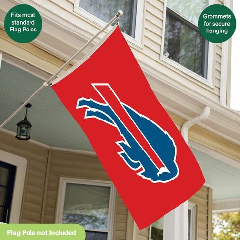NFL 3 x 5 Outdoor Durable Flag with Grommets | Heavy Duty Flag & Banner for Outdoor Garden Patio Decoration | Indoor Wall Decor Flag for Room | Works with Flag Poles for Outside House (Buffalo Bills-Red) in Kuwait