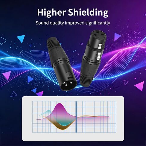 موصلات ميكروفون XLR ذكر/أنثى ذات 3 سنون XLR محول صوت مناسب لـ DMX MIC 20 قطعة in Kuwait