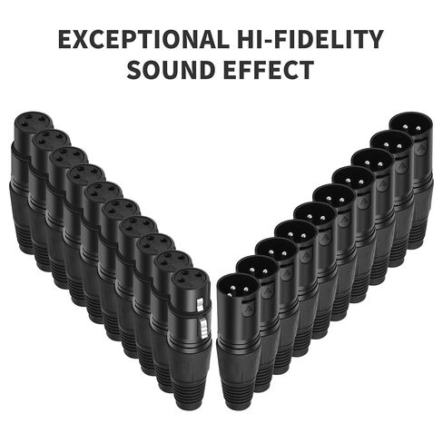 موصلات ميكروفون XLR ذكر/أنثى ذات 3 سنون XLR محول صوت مناسب لـ DMX MIC 20 قطعة in Kuwait
