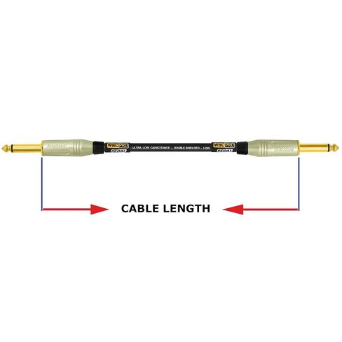 3 وحدات - 3 أقدام - دواسة WBC-PRO - 22 AWG - غطاء منخفض (18pF/قدم) - درجة احترافية - تعتمد على الجرافيت - دواسة مزدوجة الحماية، وتأثيرات، ورقعة، وكابل أداة ومقابس Amphenol ACPM-GN-AU مستقيمة ذهبية TS in Kuwait