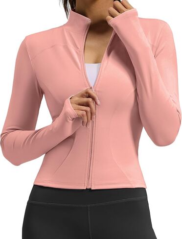 Women's Workout Jackets Zip Up, Lightweight Running Hoodie Athletic Jacket in Kuwait