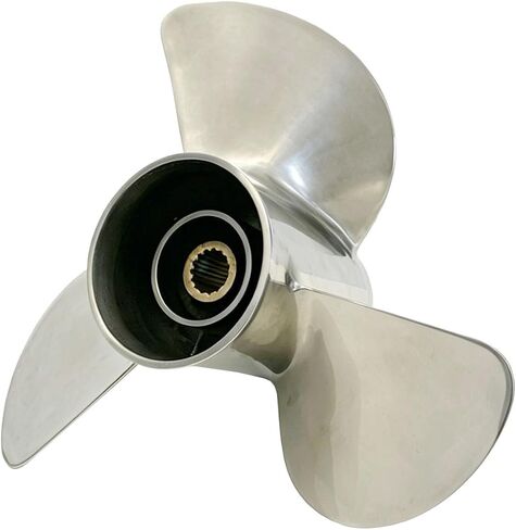 مروحة من الفولاذ المقاوم للصدأ 13 1/2x15-K لمحرك ياماها الخارجي 60HP 70HP 75HP 80HP 85HP 90HP 115HP 130HP 15 سنًا، 6E5-45947-00-EL 13.5x15 درجة in Kuwait
