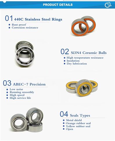 S623C/S625C/S683C/S684C/S686C/S687C/S688C/S689C/S693/S6700C/S6701C/S6702C-2OS Stainless Steel Hybrid Ceramic Bearing Accessories in Kuwait