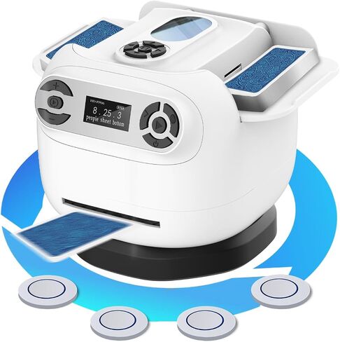 2026 Automatic Card Shuffler and Dealer Machine, 2-in-1 Smart 360°Rotating Card Dealer and Shuffler Machine, Super Quiet, Safer, Various Card Games for Home and Club-Black in Kuwait