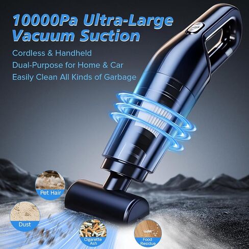 Mini Hand Held Vacuum Cleaner - Hand Vacuum Cleaner Cordless Cleans Dust Fastly with Strong Suction for Car Office, Lightweight & Low Noise in Saudi Arabia