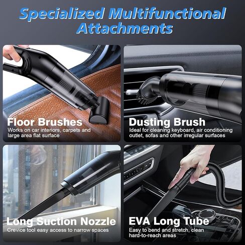 Mini Hand Held Vacuum Cleaner - Hand Vacuum Cleaner Cordless Cleans Dust Fastly with Strong Suction for Car Office, Lightweight & Low Noise in Saudi Arabia