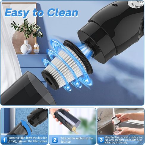Mini Hand Held Vacuum Cleaner - Hand Vacuum Cleaner Cordless Cleans Dust Fastly with Strong Suction for Car Office, Lightweight & Low Noise in Saudi Arabia