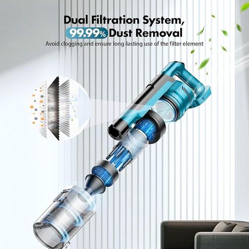 700W Cordless Vacuum Cleaners for Home with 2*Battery 8000mAh,Brushless Rechargeable Stick Vacuum with 3 Mode, 6 in 1 Portable Handheld Cordless Vacuum for Pet Hair/Hardwood Floor/Dorm in Saudi Arabia