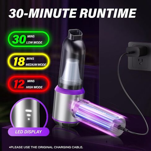 Handheld Car Vacuum (Grey-purple) in Saudi Arabia