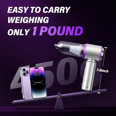 Handheld Car Vacuum (Grey-purple) in Saudi Arabia