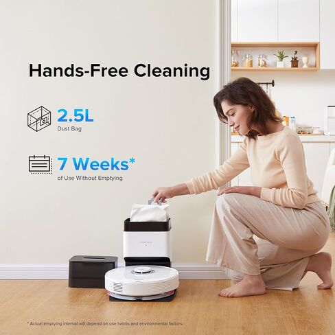 roborock Q7 Max+ Robot Vacuum and Mop, Self-Emptying up to 7 Weeks, 4200Pa Suction, 30-Level Adjustable Water Flow, PreciSense LiDAR Navigation, No-Mop & No-Go Zones, APP & Voice Control in Saudi Arabia